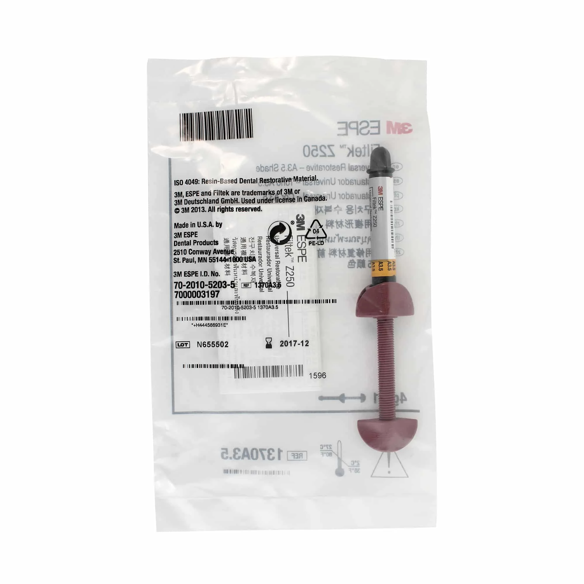 

3M Z250 Dental Light Curing Resin Composite Resin Universal And Cost-effective, 4g/ Piece, 1370A1/A2/A3/A3.5