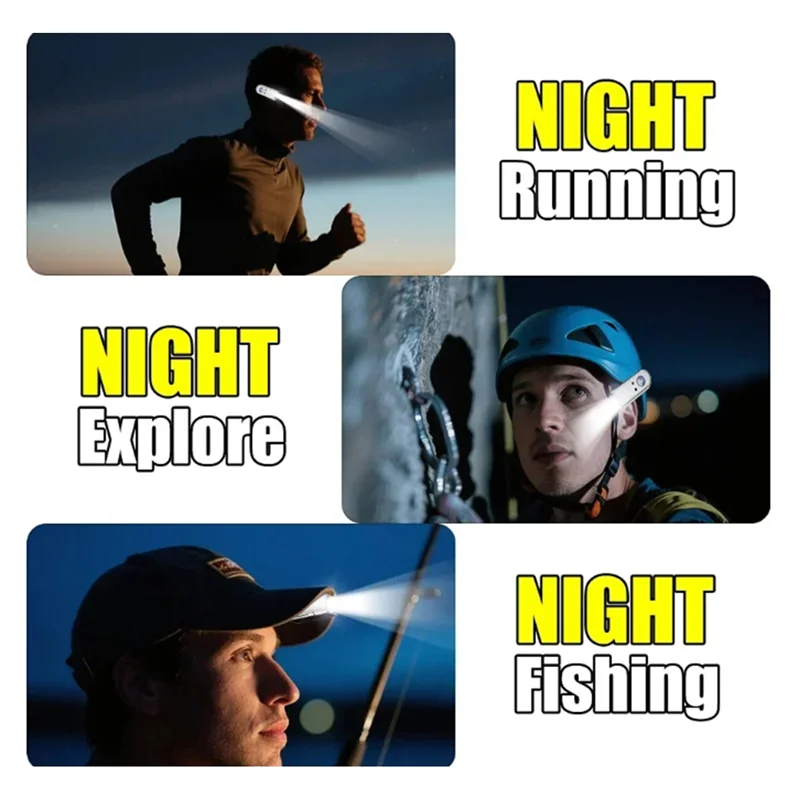 

BHTS-LED налобный фонарь с магнитным зажимом, портативный USB перезаряжаемый налобный фонарь для ушей, для походов на открытом воздухе, бега, рыбалки, езды на велосипеде