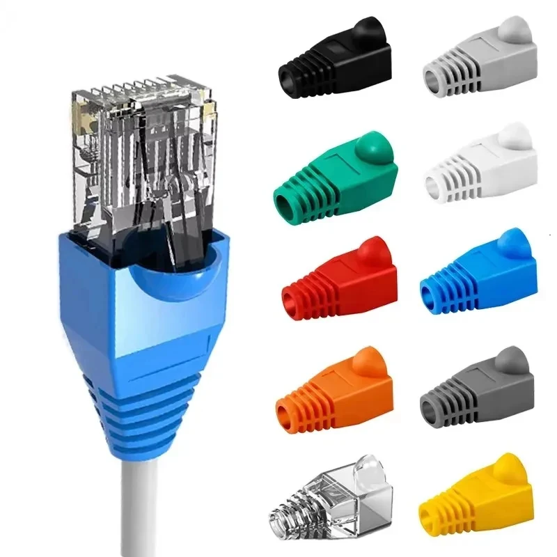 10/20 pcs Ethernet Cable Connector Boots Cover CAT5 CAT5E CAT6 CAT6E Ethernet Network Lan Cable Plug Cap Protective Sleeve