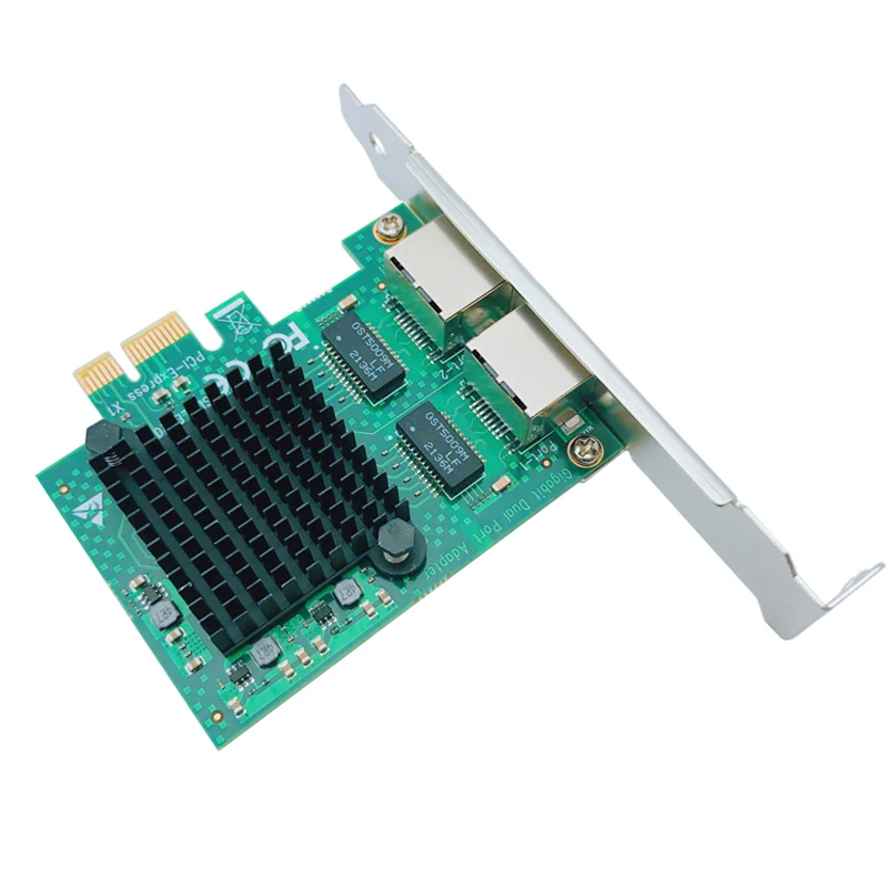 PCI صريحة بطاقة الشبكة PCI-E 1X جيجابت 2 ميناء RJ45 خادم شبكة Lan محول بطاقة 10/100/1000 100mbps إيثرنت تحكم للكمبيوتر