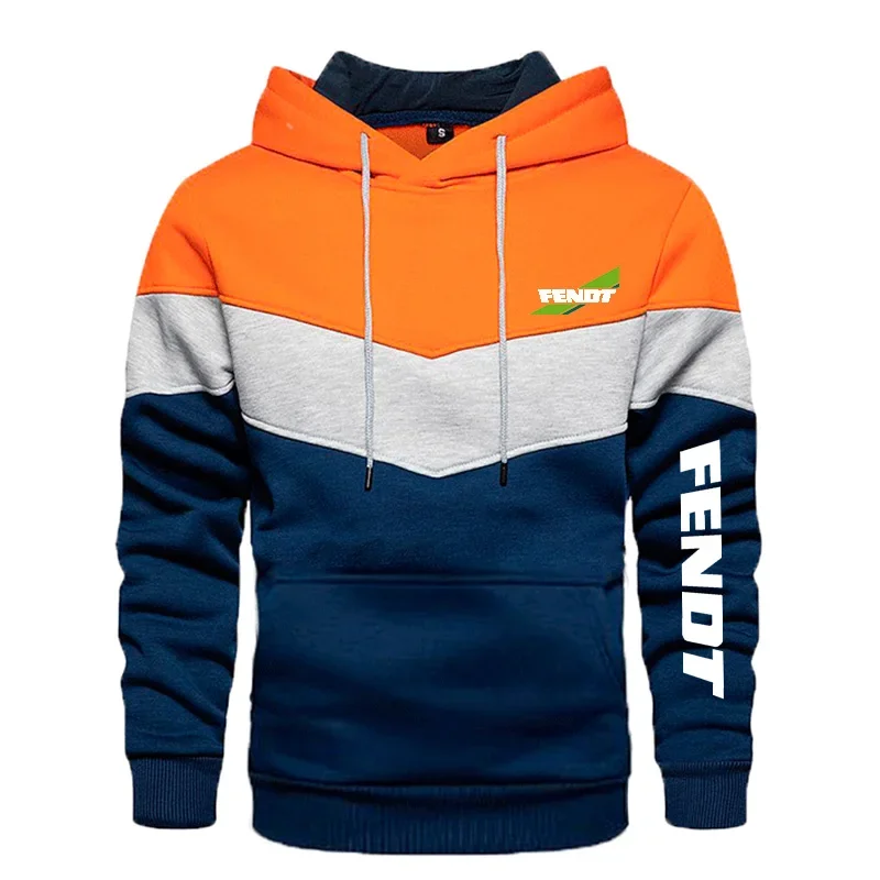 Nuova primavera autunno uomo Fendt Logo Patchwork colore Pullover manica lunga felpa con cappuccio in cotone moda felpa con cappuccio