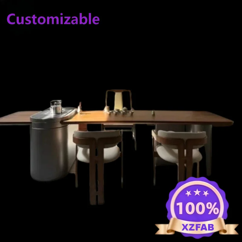 Factory Direct 2026 New Chinese tea table chair combination light luxury tea table solid wood tea room living room simple integr