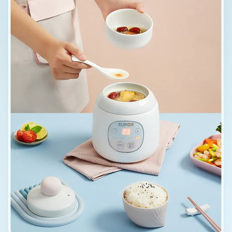 Olla eléctrica inteligente para comida de bebé, olla de cerámica multifuncional, cocina de Congee, pequeña, Mini olla de estofado