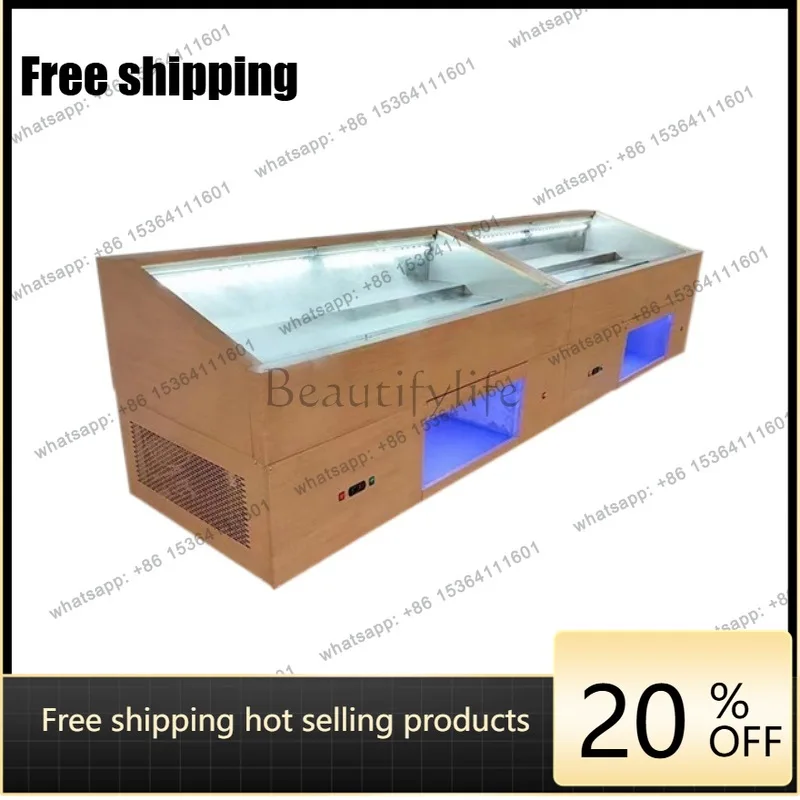 LS Wagyu self-service hot pot barbecue refrigerated display freezer string ladder spray a la carte cabinet commercial
