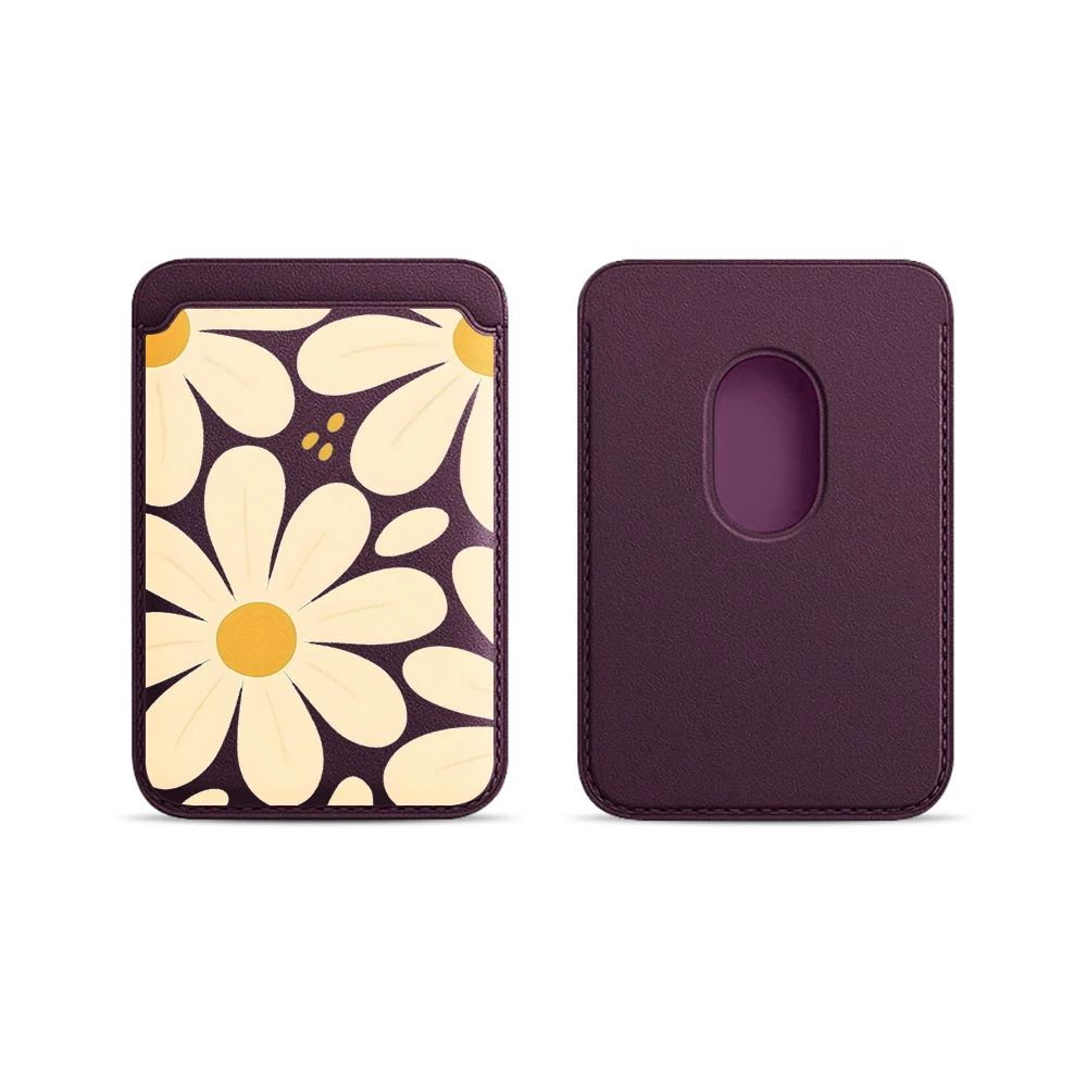 Blumen-Leder-Kartenetui Handyhülle Kartenhalter für Magnetische Hülle Geeignet für alle iPhones mit Magsafe-Kartenfunktion Rückseitentasche – Detail 15