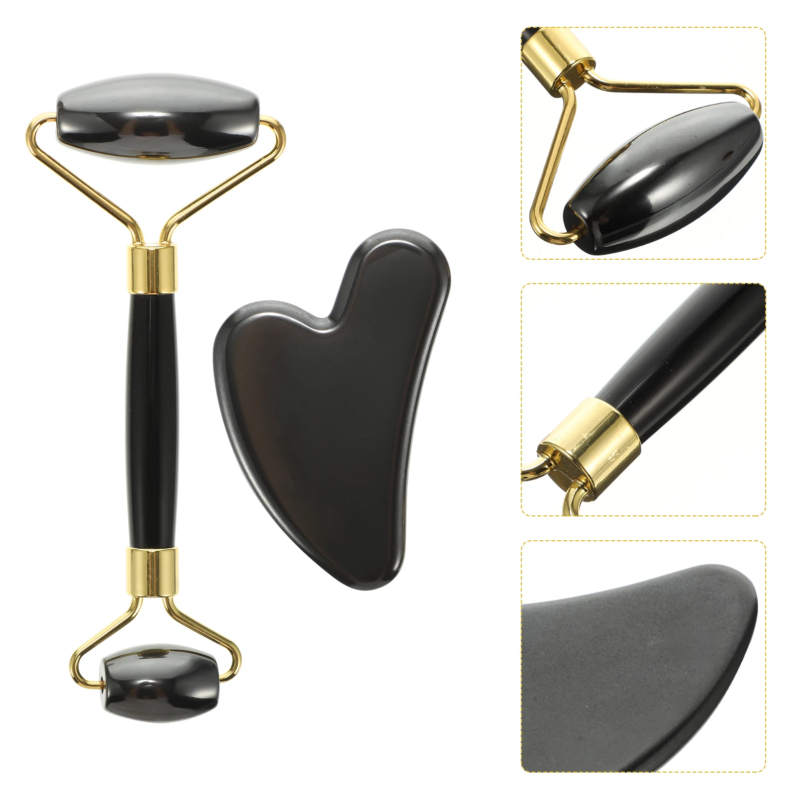 

2 Pcs Facial Massage Kit Smooth Edge Gua Sha Board Skin Tightening Tool Compact Massage Board For