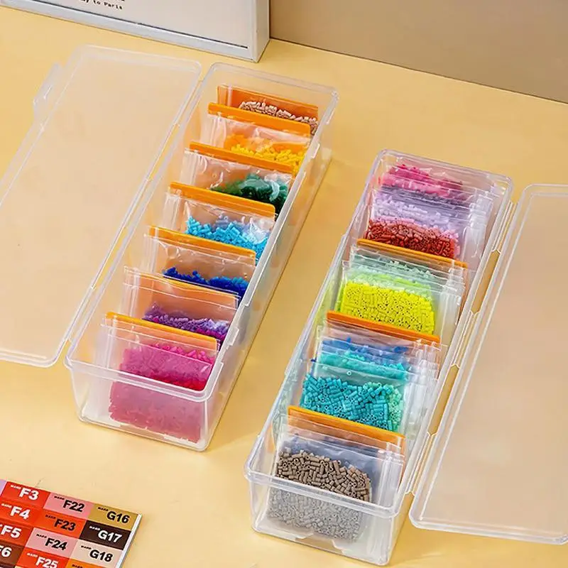 Clear Desktop Storage Organizer Adjustable Dividers Multi Card Holder Portable Box for Home Office School Stationery