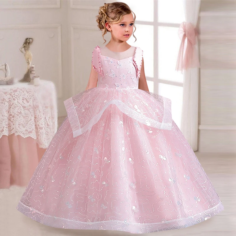 

New Girls' Party Dress Noble and Elegant Wedding Dress Banquet Host Speech Dress Graduation Party Evening Dress 4-12 Year Old Gi