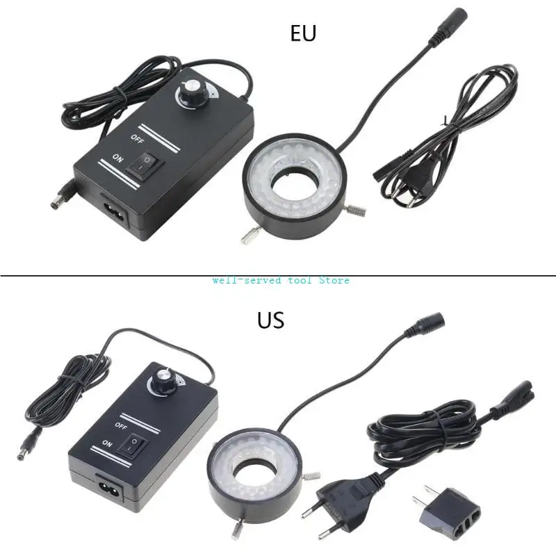 

G88A 40 Pcs Adjustable LED Ring Light for Stereo Microscope & Camera for w/ Power Ada