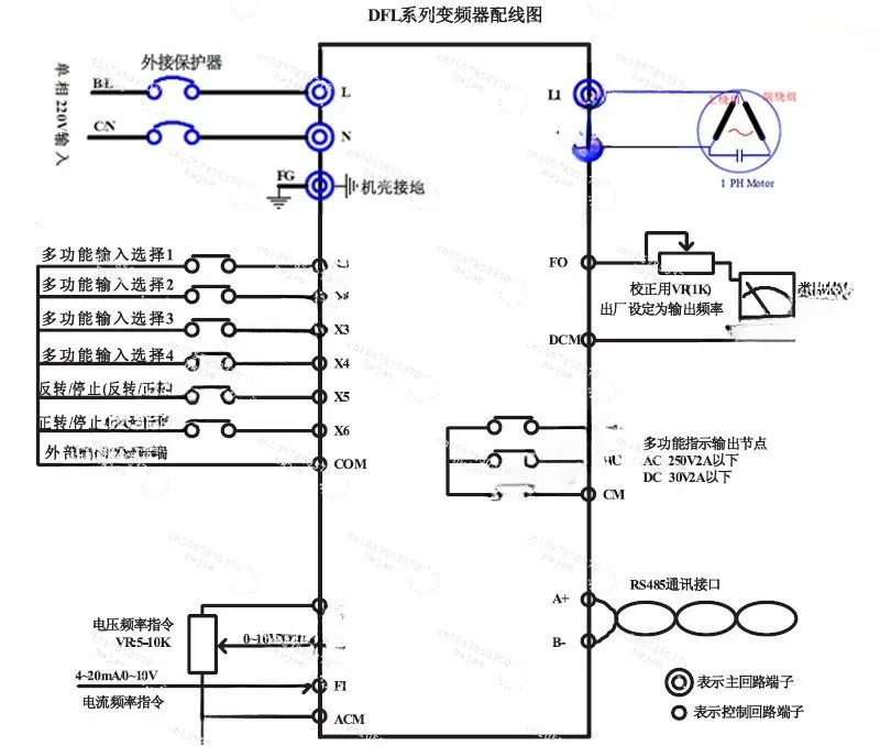 Single Input and Single Output Fan Inverter, AC 220V Single-phase Capacitor Motor Inverter 0.75KW