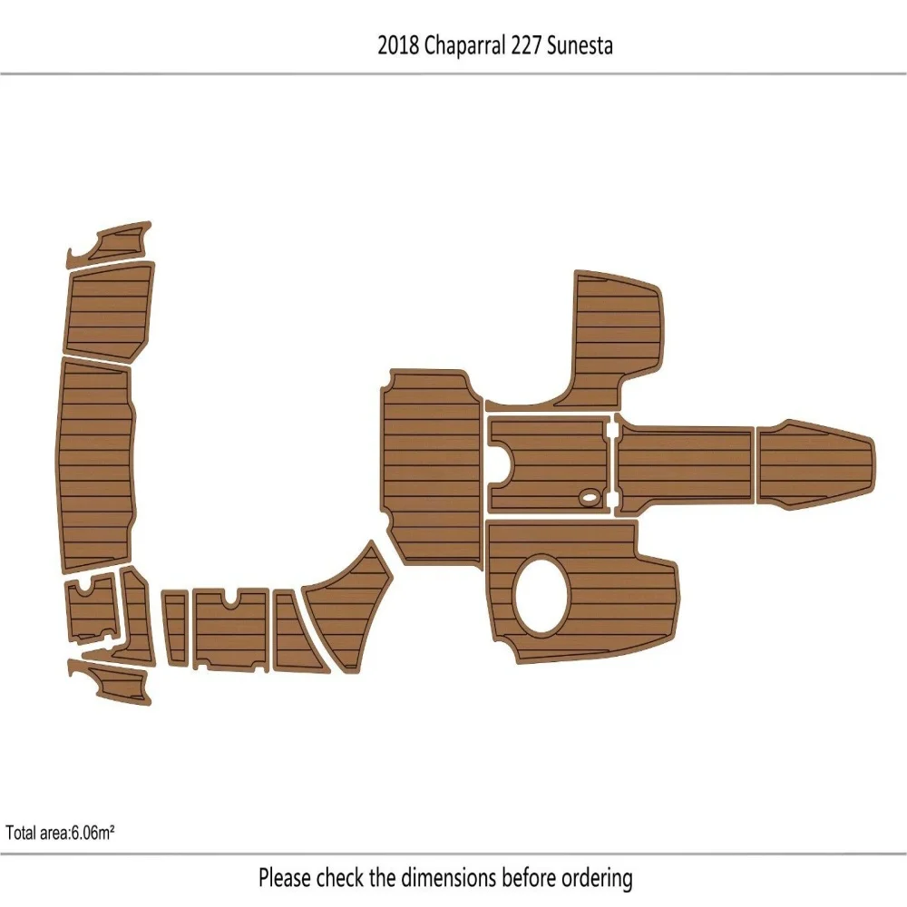 

2018 Chaparral 227 Sunesta cockpit & Swim Platform 1/4" 6mm EVA Teak floor SeaDek MarineMat Gatorstep