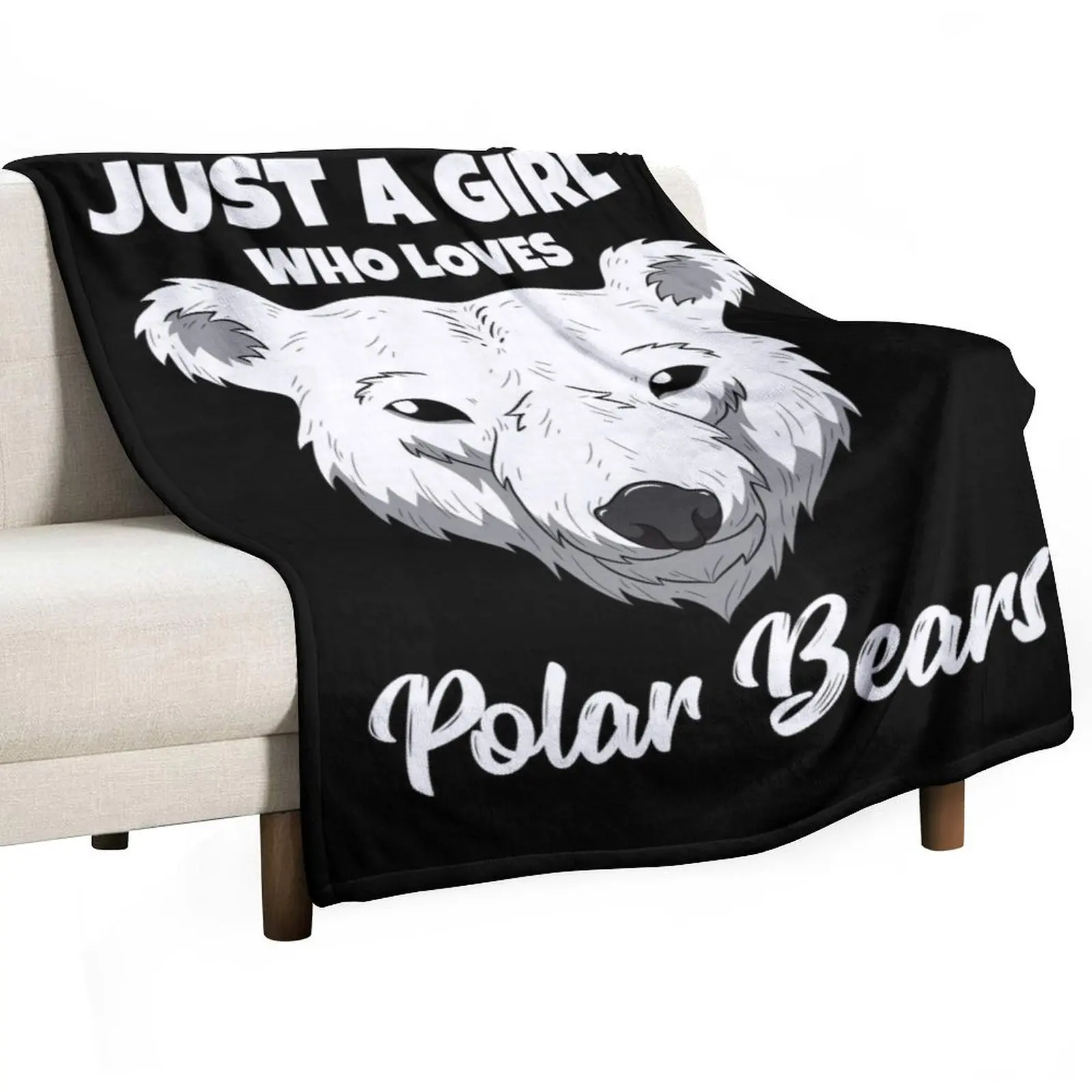 Womens Just A Girl Who Loves Polar Bears Throw Blanket Thermals For Travel Thins Bed linens Blankets For Baby Blankets