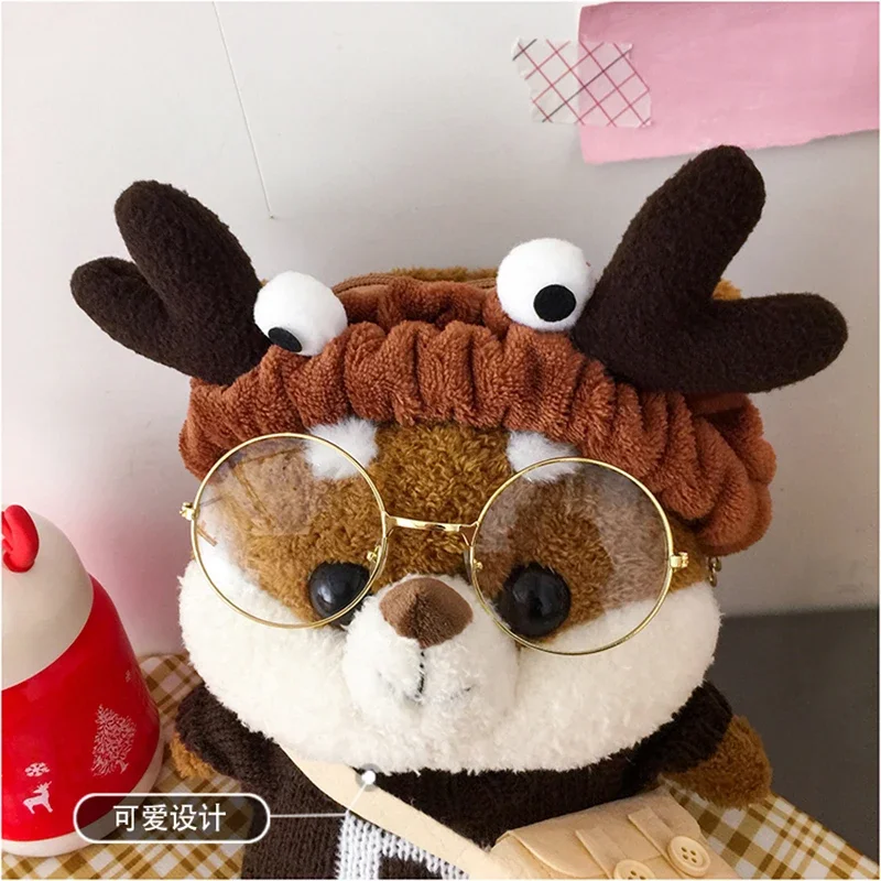 Cartoon Doll Crossbody Bag Women Kawaii Glasses Bear All-Match Soft Mini Chain Bags Cute Plush Messenger Bags Girl Gift