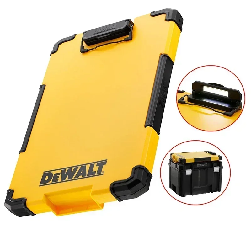 DEWALT TSTAK DWST82732-1 Clipboard Cleaning Cabinet External And Internal Storage Device LED Lighting Internal Pouch Metal Clips