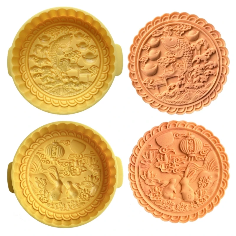 Oversized Mooncakes Making Mold Festival Dessert Molds Cookie Stamp Hand Press Plastic Pastries Mould for Baking Lover