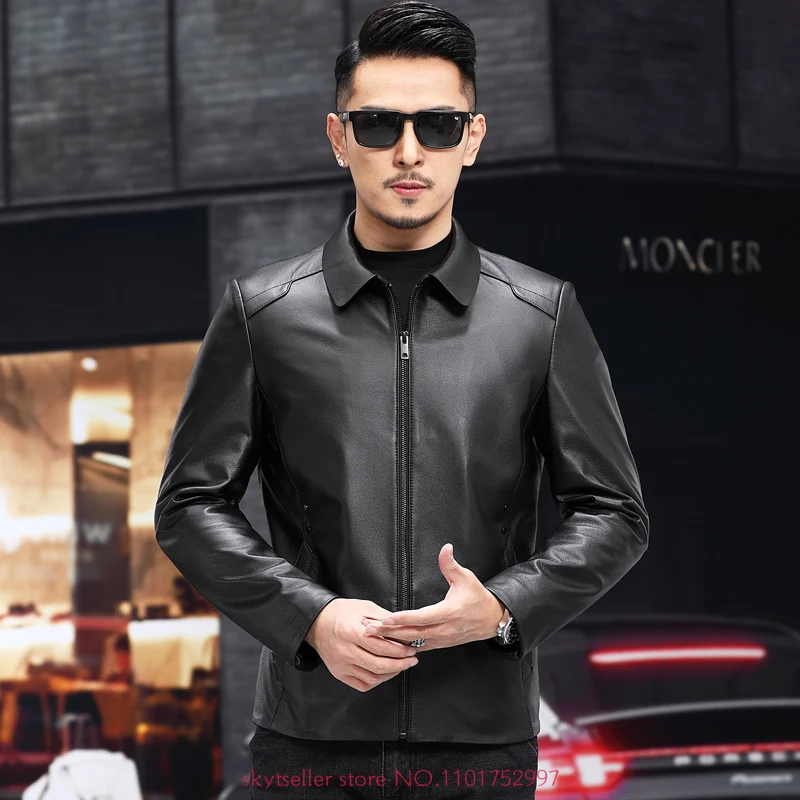 High Quality Genuine Leather Jacket Men First Layer Cowhide coats real leather jacket