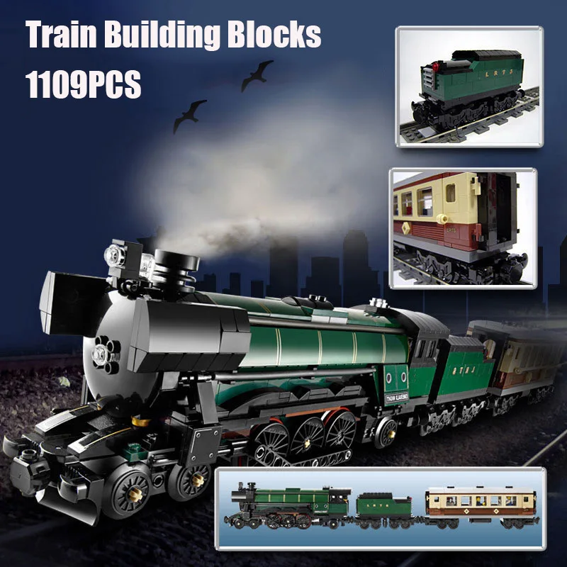 In Stock 21005 Emerald Night train Building Blocks Brick Birthday Chirstmas Gift model kit Toy 1085PCS