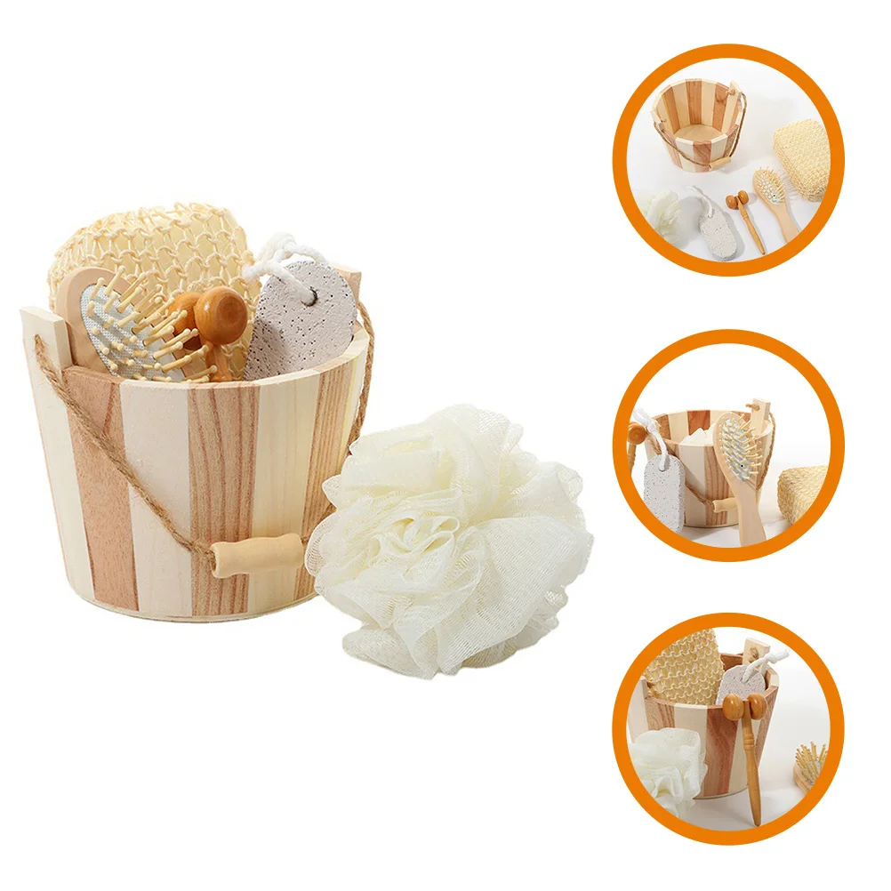 1 Body Scrubber Kit Bath Accessories Body Exfoliating Tool Skin Cleaning Set Reusable Bathing Tools Portable Shower Ball Back