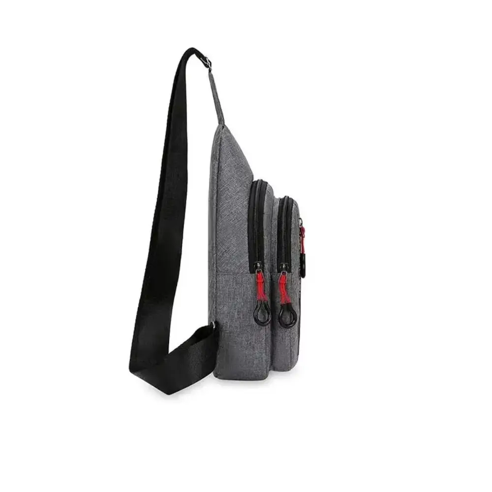 Glow Men's Chest Bag Large Capacity Waterproof Nylon Crossbody Bag Commuting Multifunctional Cycling Shoulder Bag Casual Wear