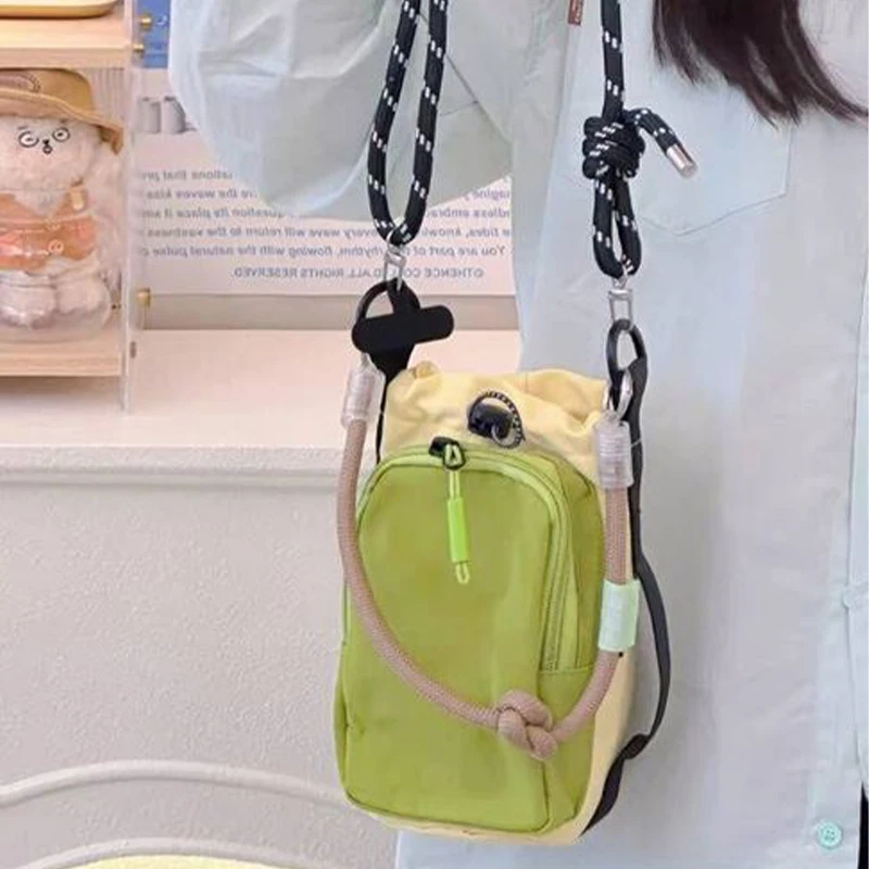 

Спортивная нейлоновая сумка через плечо, сумка для монет, нейлоновая веревка, сумка через плечо на шнурке, повседневная сумка для мобильного телефона в корейском стиле, дорожный кошелек