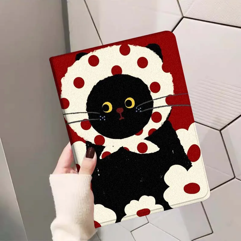 حافظة أنيقة على شكل قطة ريترو لهاتف هواوي ميديا باد ميت باد M5 M6 11 12 X SE T10 T10s 2 C5e T5 Pro Lite Air 11.5 بوصة