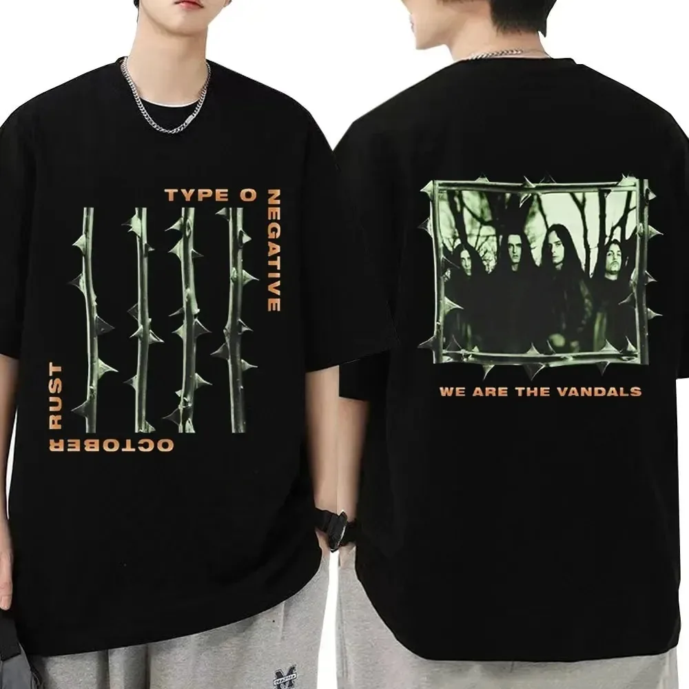 2024 Type O Negative October Rust T Gothic Metal Rock Band T Shirt Summer Men's Pure Cottoncomfort Vintage Short Sleeve T-shirts