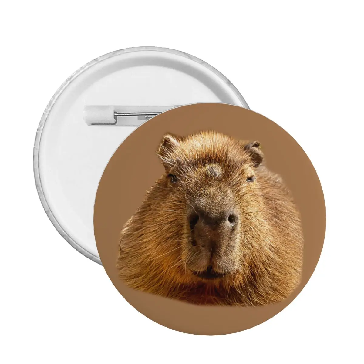 Capybara Dozing In The Sunshine Printing Pin Back Buttons for Hats Customizable Badges Brooches Pinback