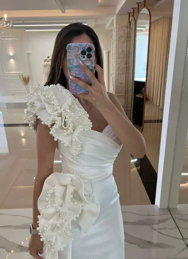 Vestido De noche blanco para boda, traje De invitación para fiesta