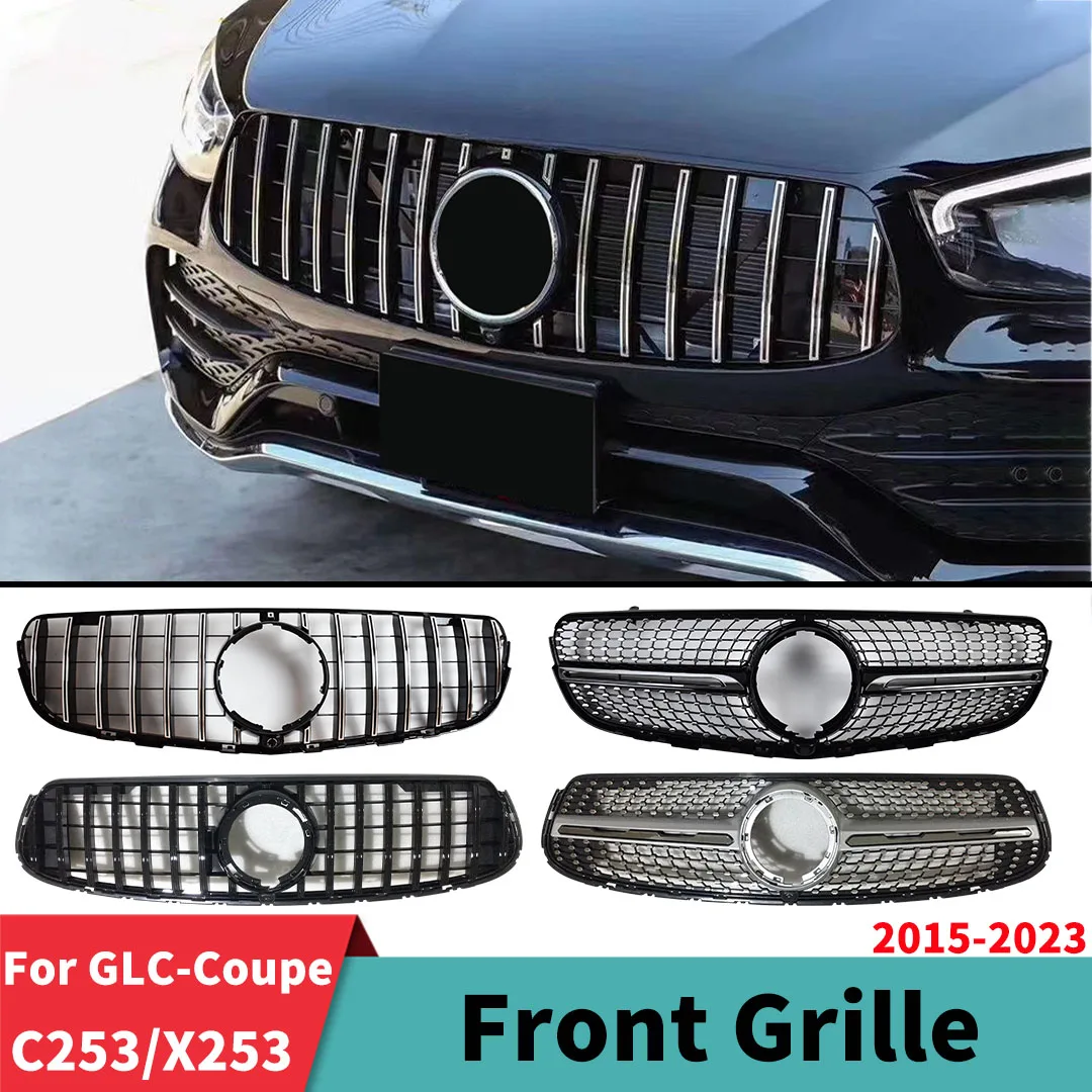 

Front Radiator Grid Bumper Grille Inlet Grill For Mercedes C253 X253 Benz GLC Coupe 2015-2023 Middle Mesh Tuning