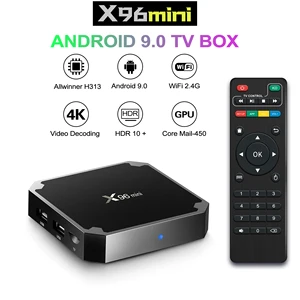 KOTAK TV Pintar Mini X96 Android 9.0 1 GB 8 GB Allwinner H313 Dukungan Inti Quad 4K 3D 30tps WiFi 2.4 G Hz H. 265 VP9 x96mini Dekoder 8 kotak tv pintar android penjualan terbaik ram 8gb - №