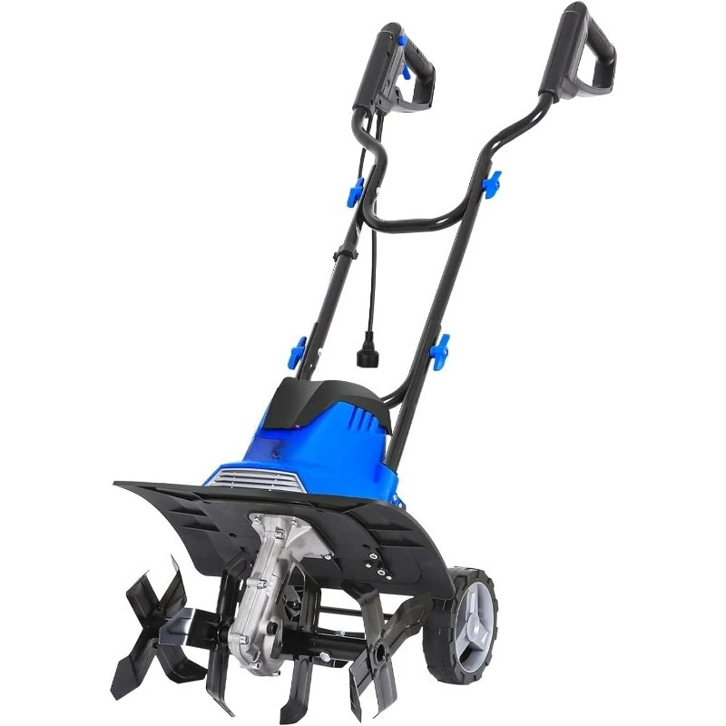 

Electric Tiller Cultivator 14 inch, 10 Amp 4 Steel Tines Corded Tiller for Gardening with Foldable Handle, Portable Ga