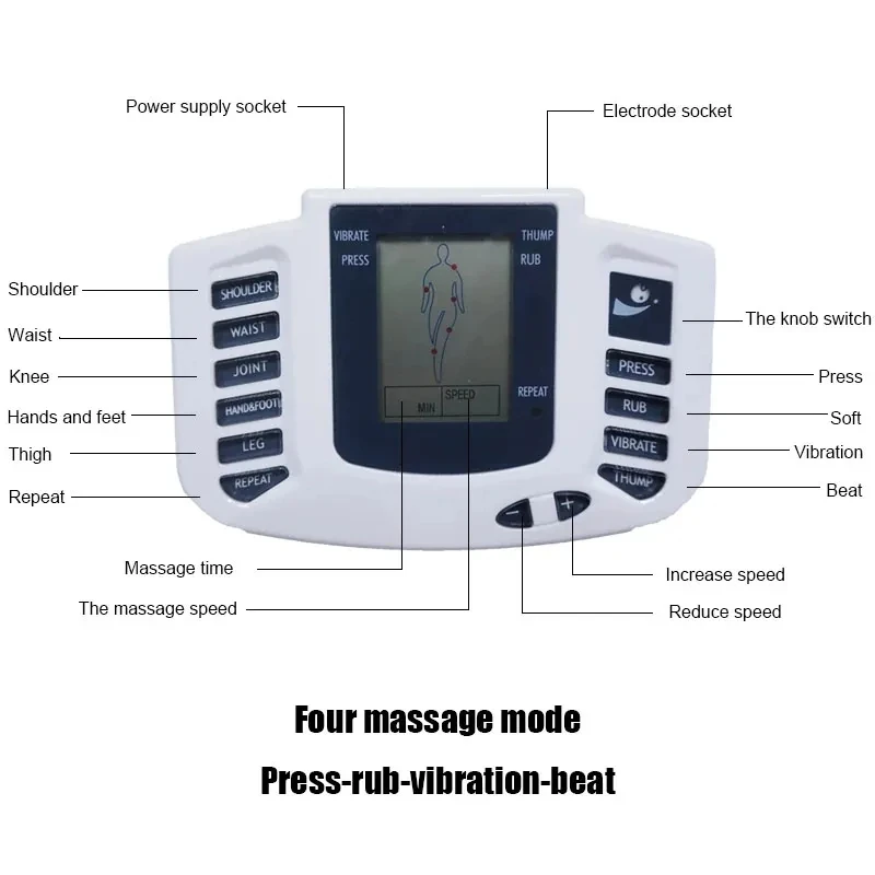 Masajeador eléctrico de acupuntura para todo el cuerpo, terapia de fisioterapia meridiana, relajación muscular, 16 almohadillas