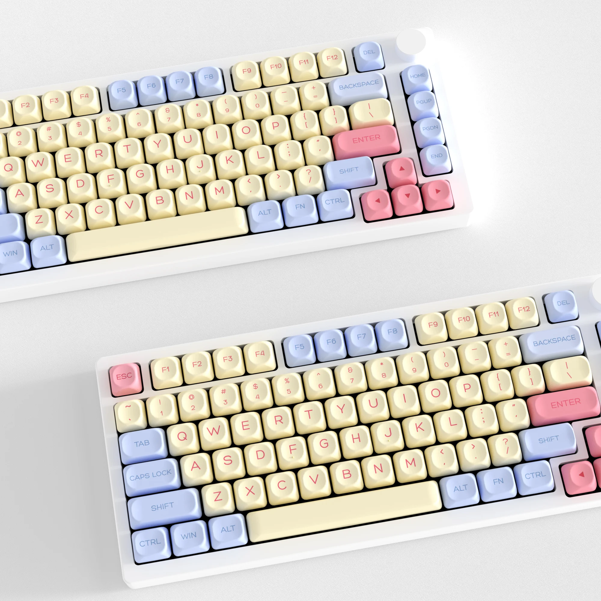 KBDiy 138 клавиш PBT, милые колпачки для клавиш Marshmallow, профиль KOA для механической клавиатуры, колпачки для клавиш MX Switches MAC для 2-1 F87 F108 F99