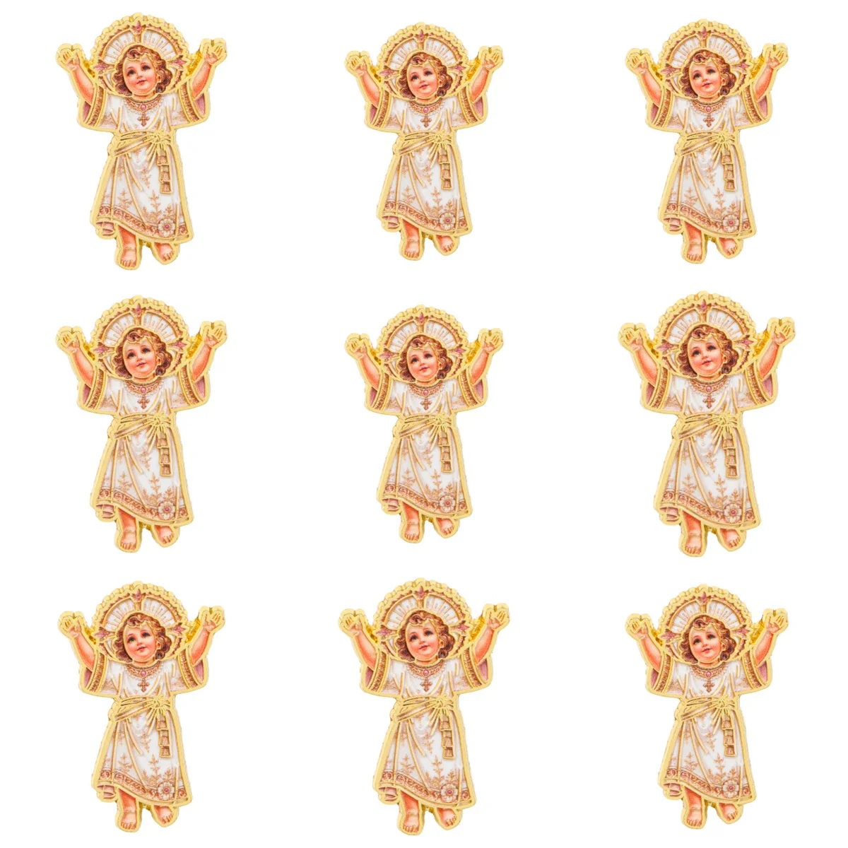 9 Stück religiöse Kinder-Emaille-Pins, Vintage katholische Figuren-Brosche, Anstecknadel für Rucksack, Kleidung, dekorative Accessoires, Geschenk – Detail 2