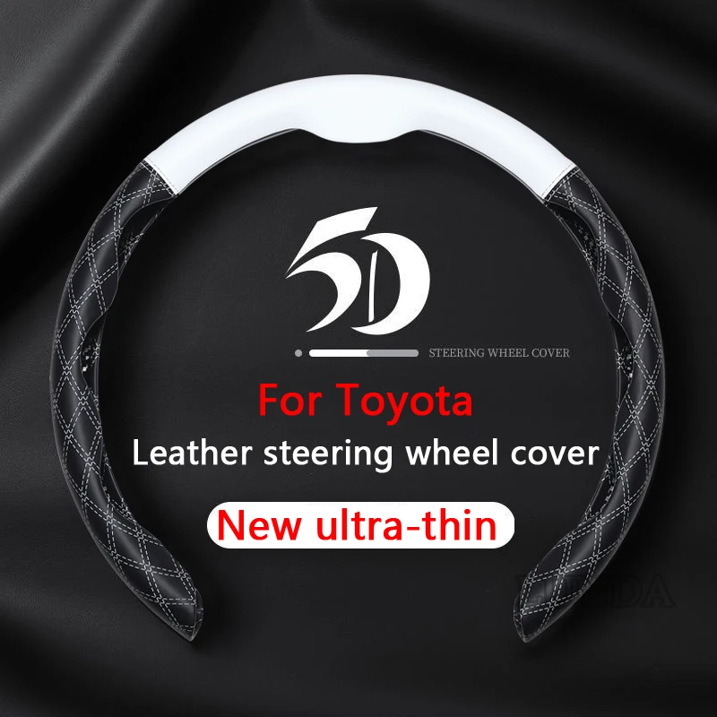 Non-slip Car Steering Wheel Cover leather Breathable Protective Cover For oyota Prius Camry Corolla CHR C-HR RAV4 Land Cruiser