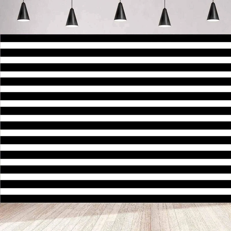 

White And Black Stripes Photography Backdrop Baby Show Table Banner Background Home Party Backdrop Wall Poster Decor