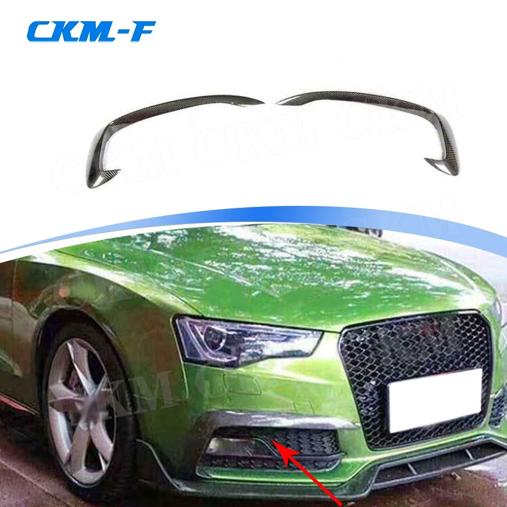 

Carbon Fiber Front Fog Lamp Bumper Moulding Trim Cover for Audi A5 Sline S5 2012-2016 FRP Front Fog Lamp Bumper Fins Body Kits