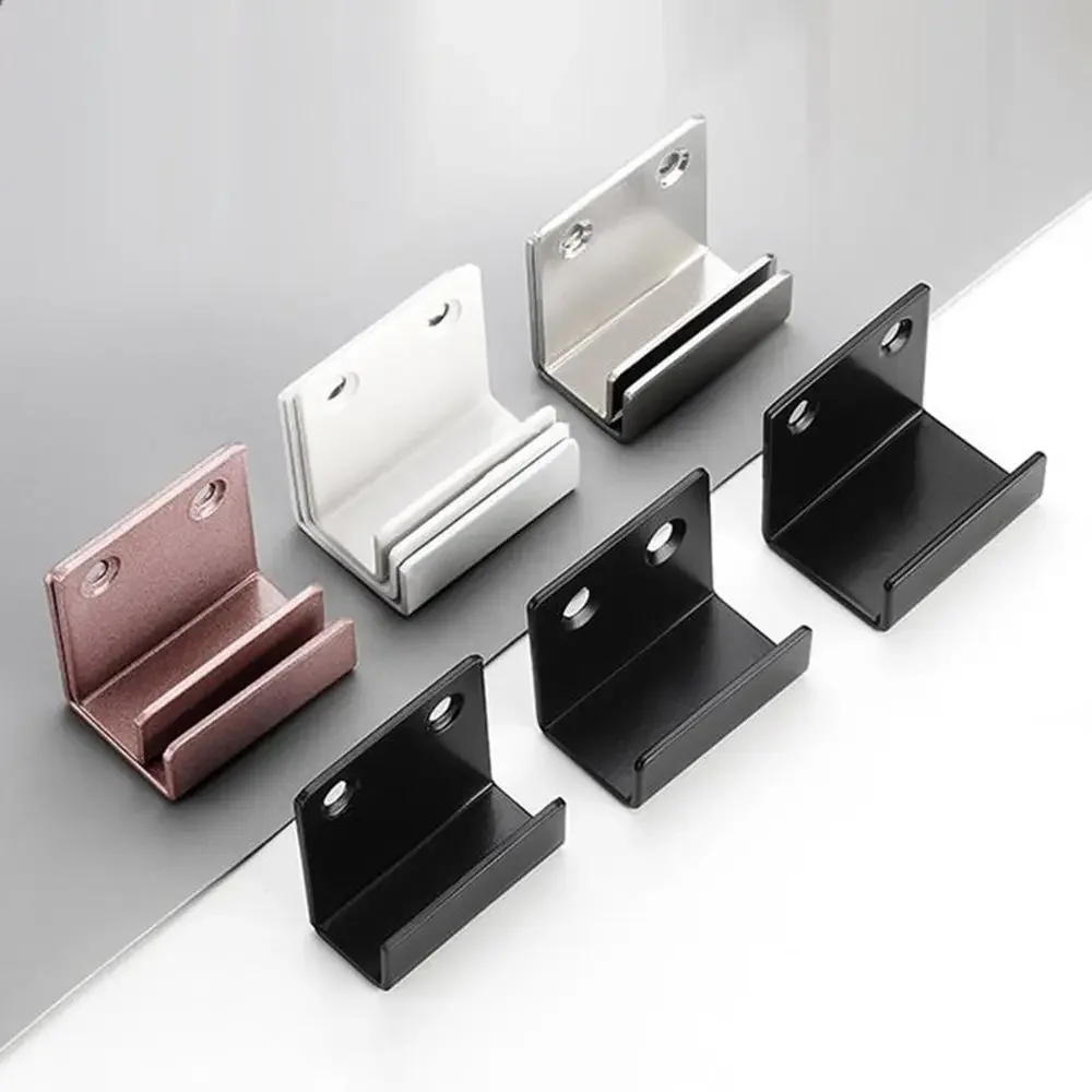 2Pcs U Shape Mirror Support Hanging Code Stainless Steel Wall Fixing Clip Hanging Tile Bracket Display Buckle Corner Hardware