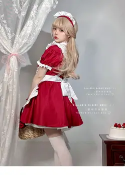 10 best sales Rotes Dienstmädchenkleid - №4