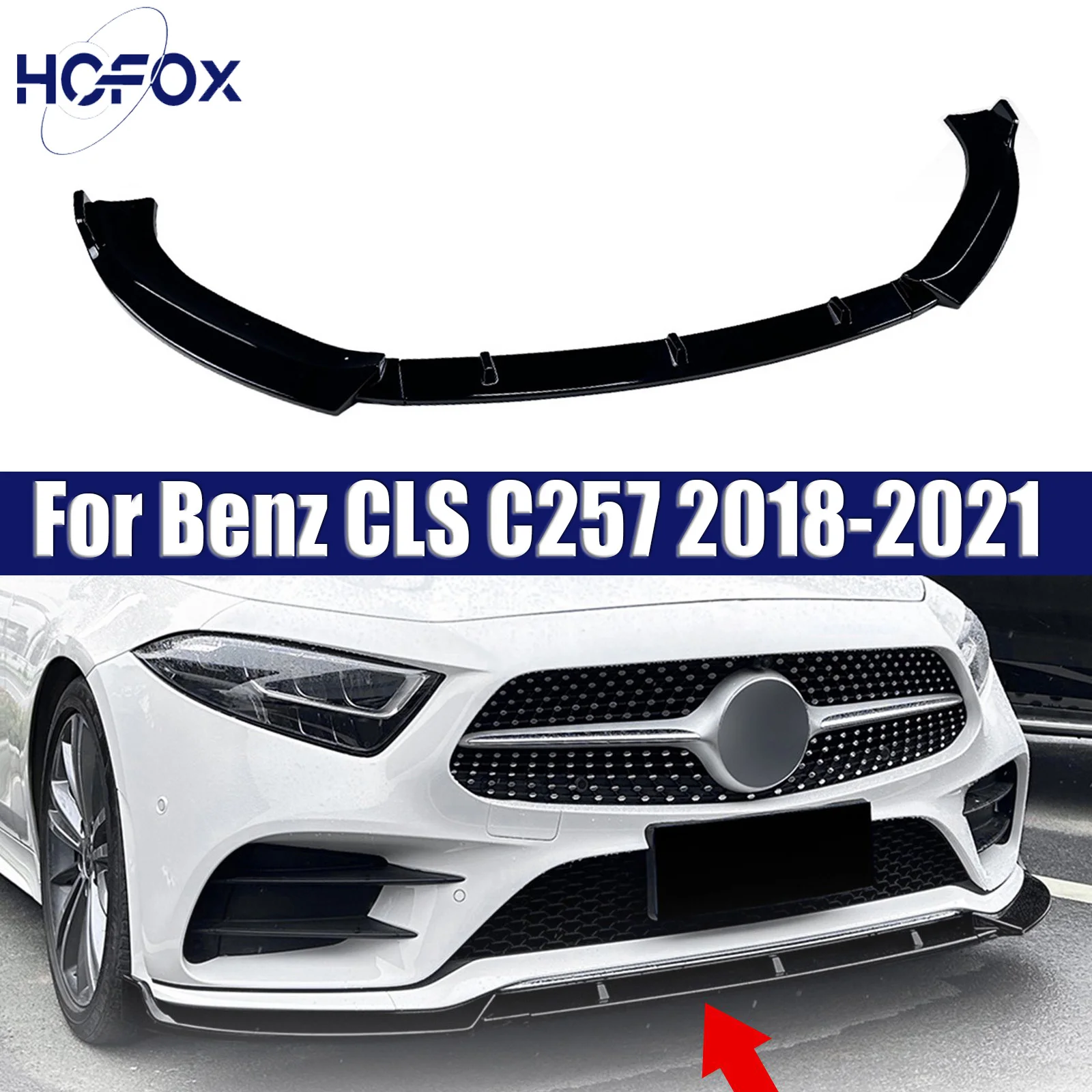 

Front Bumper Lip Spoiler Splitter Diffuser ABS Body Kits Tuning For Benz CLS C257 2018-2021