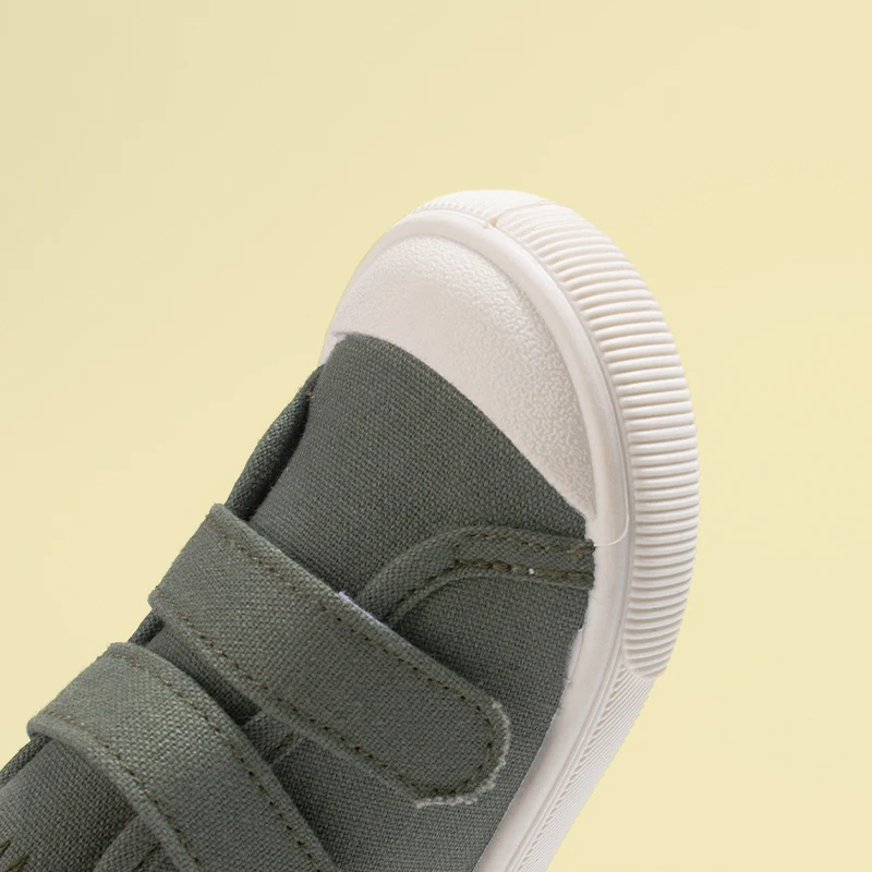 New Spring Style Double Velcro High-Top Children's Canvas Shoes Casual Soft Toe Cap Anti-Collision Boys And Girls Cloth Shoes