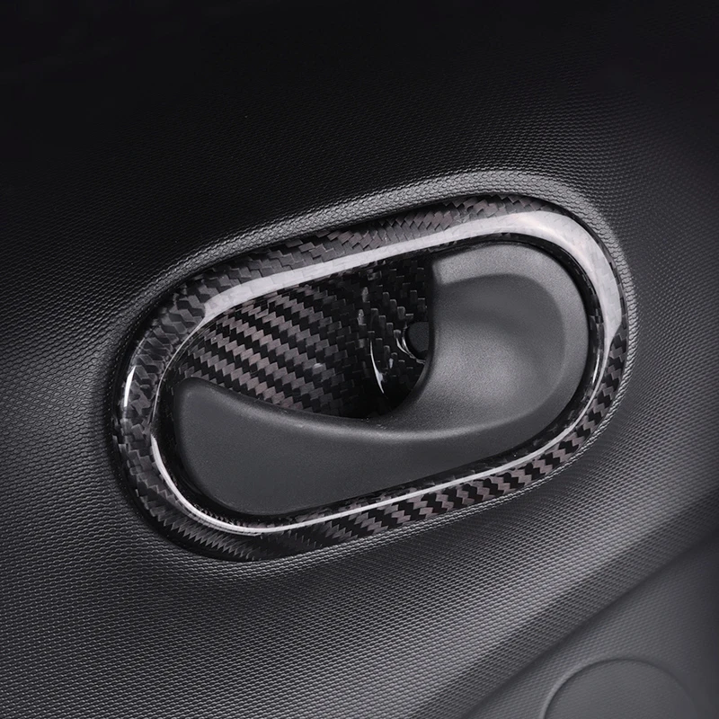 

3D Carbon Fiber Inner Door Handle Trim Accessories For Smart Fortwo Forfour 453 Anti-scratch Protection Sticker Car-styling