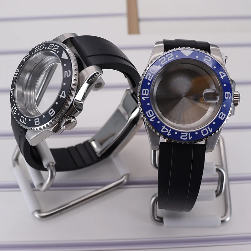 40mm Herren 20ATM Uhrengehäuse Gummiarmband Saphirglas für NH35 NH36 4R36 NH34 NH70 Miyota 8215 ETA 2824 Uhrwerk Reparaturwerkzeuge Ersatzteile – Detail 8
