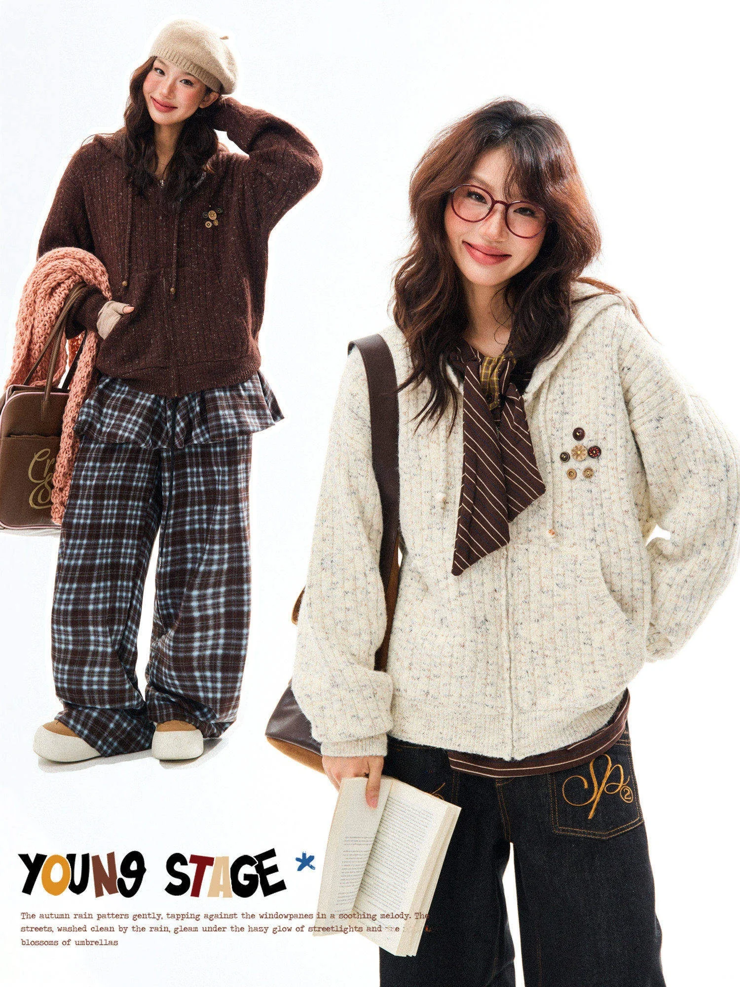 

Толстовка на пуговицах в американском стиле ретро, вязаный свободный женский свитер, осень-зима, ленивый Sle, повседневное свободное трикотажное пальто