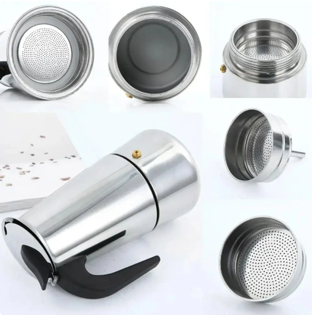 Stainless Steel Coffee Pot for Barista Moka, Espresso Latte, Stovetop Filter, Coffee Maker, Coffee kettle