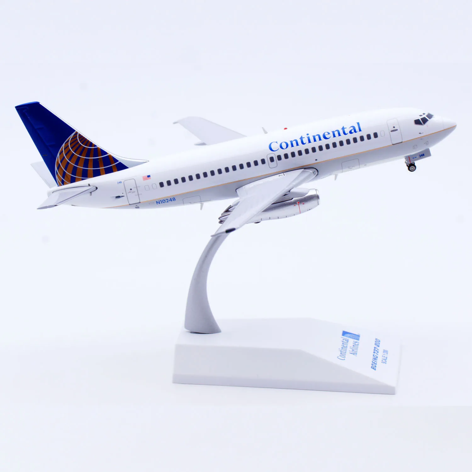 Xx20504 liga avião colecionável presente jc asas 1:200 continental companhias aéreas [polido] boeing 737-200 modelo de aeronave fundida n10248