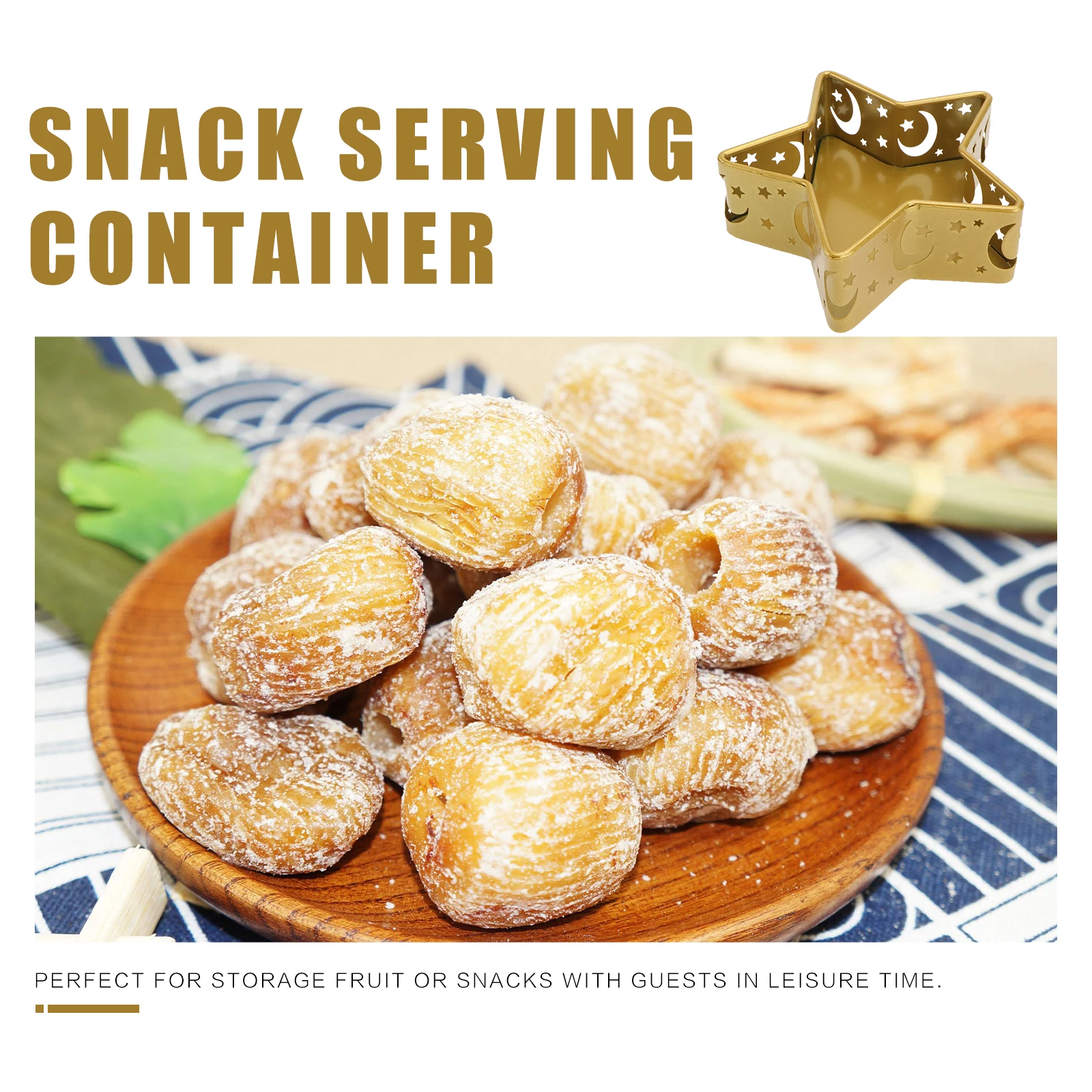 

Dried Fruit Snack Storage Plate Moon Star Style Iron Candy Iron Candy Tray Serving Container
