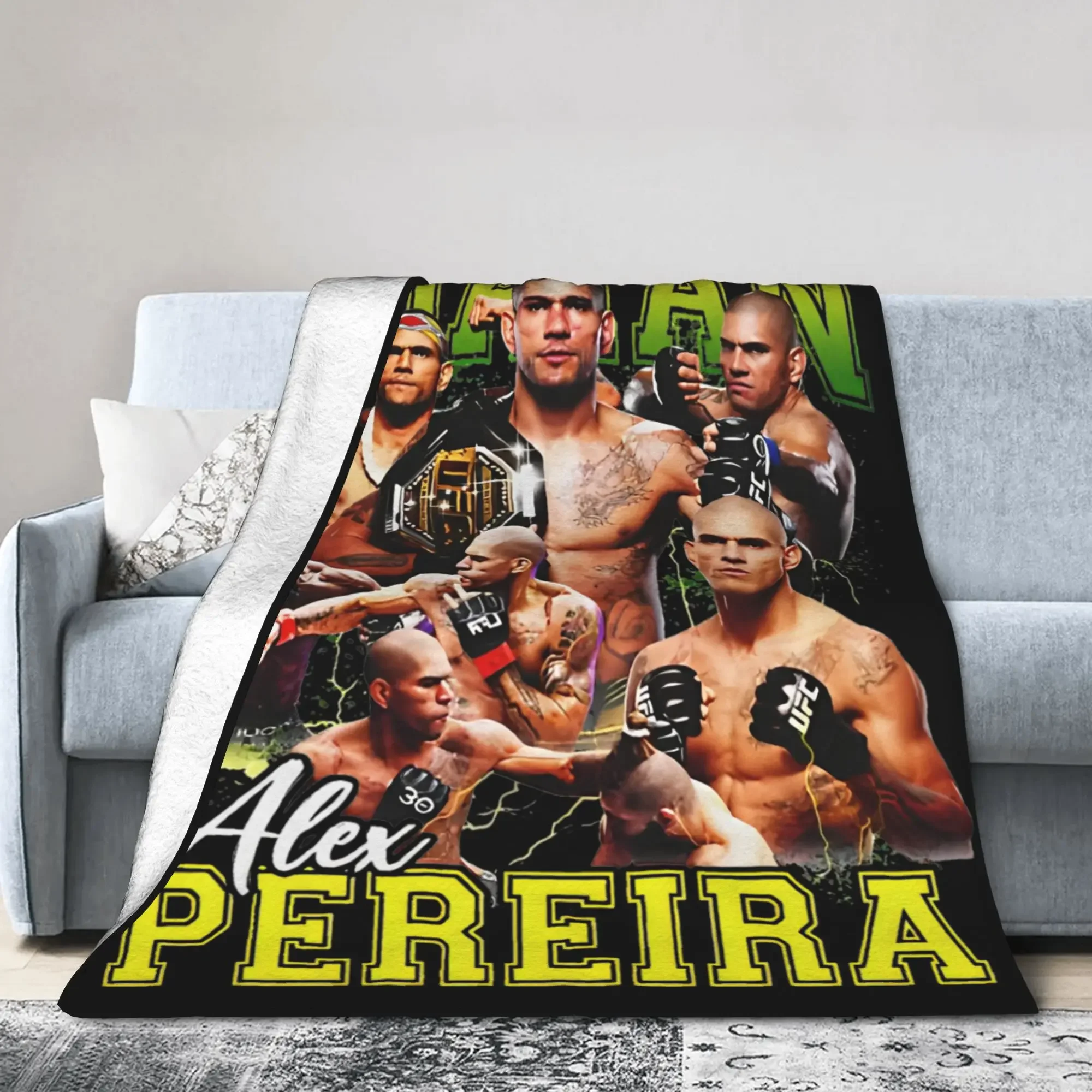 

Плед Alex Pereira Poatan Fighting Fleece для кровати, автомобиля, дивана – супермягкий вязаный многофункциональный плед с дизайном в стиле боевых искусств