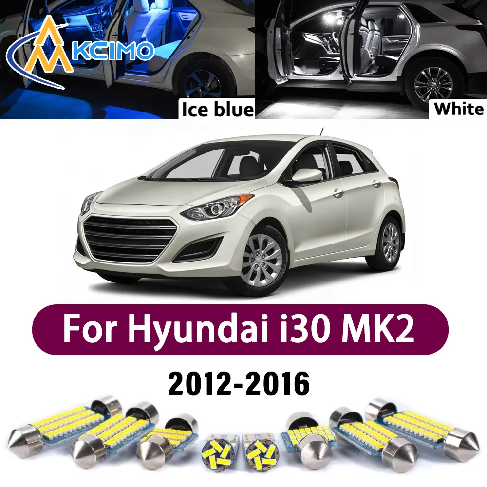 

High Lumen CANBUS Error Free LED Interior Light Kit For Hyundai i30 MK2 2012-2016 Map Trunk Reading Dome Lamp Bulbs Set