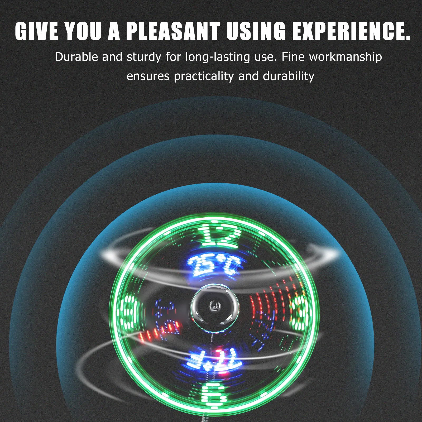 USB LED Fan Mini Portable Clock Temperature Display Small Fan USB Fans for Computer Compact Cooling Device Computer Clock